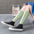thumbnail image 5 of Balery Light green argyle Printed Novelty Socks Men's Women's Crew Socks Sports Socks Knee High Socks Cotton Socks Quirky and Cool Socks, 5 of 6