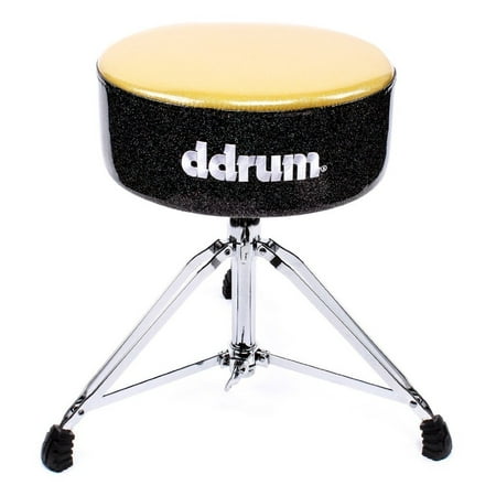 dDrum 19" - 27" Adjustable Mercury Series 5.5" Padded Fat Throne - Gold/Black