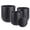 Black, variant on FOUKUS 9.8",11.4",13" Dia Round Concrete-like Plastic Planter Set of 3, Modern Style Large Cylindrical Plant Pot with Drainage Hole for Indoor Outdoor Patio, Beige