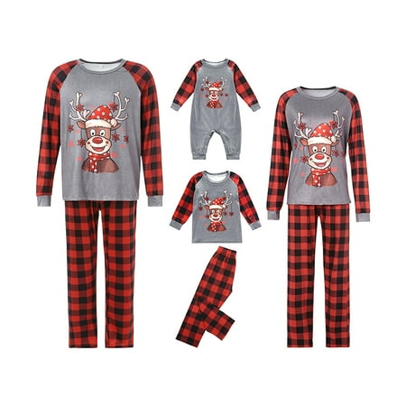 

QILINXUAN 2021 Family Christmas Pjs Matching Sets Baby Christmas Matching Jammies for Adults and Kids Holiday Xmas Sleepwear Set
