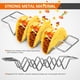 thumbnail image 3 of KAKOWELY 3 soportes para tacos de acero inoxidable para horno, soporte metálico para tortillas y platillos mexicanos., 3 of 4