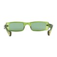 thumbnail image 4 of Womens Thin Narrow Rectangular Mod Sunglasses All Green, 4 of 4