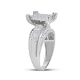 thumbnail image 2 of Bague de Fiançailles de Mariage en Or Blanc 10kt pour Femmes, Diamant Rond, 7/8 Cttw, 2 of 4