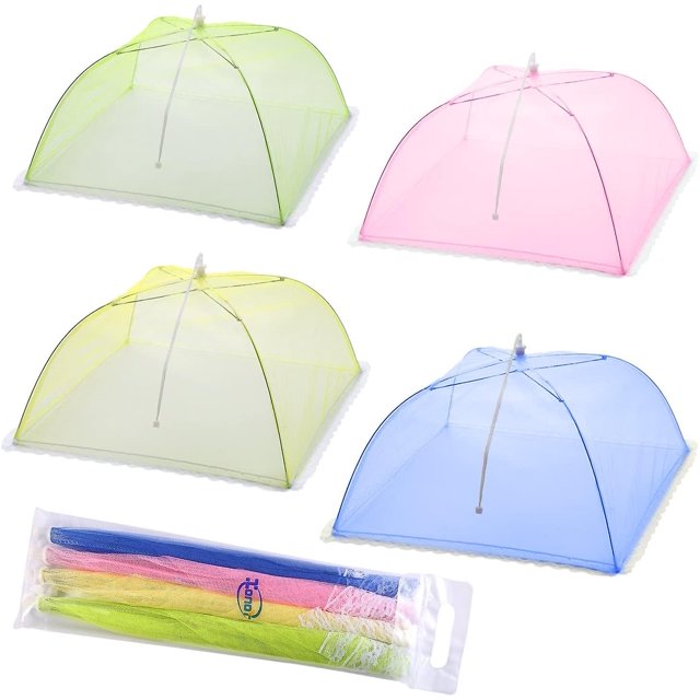17x17 fundas protectoras de alimentos de malla pop-up paraguas de tienda para exteriores, carpas de pantalla, fiestas picnics, bqs, reutilizable, azul Afortunado Sencillez