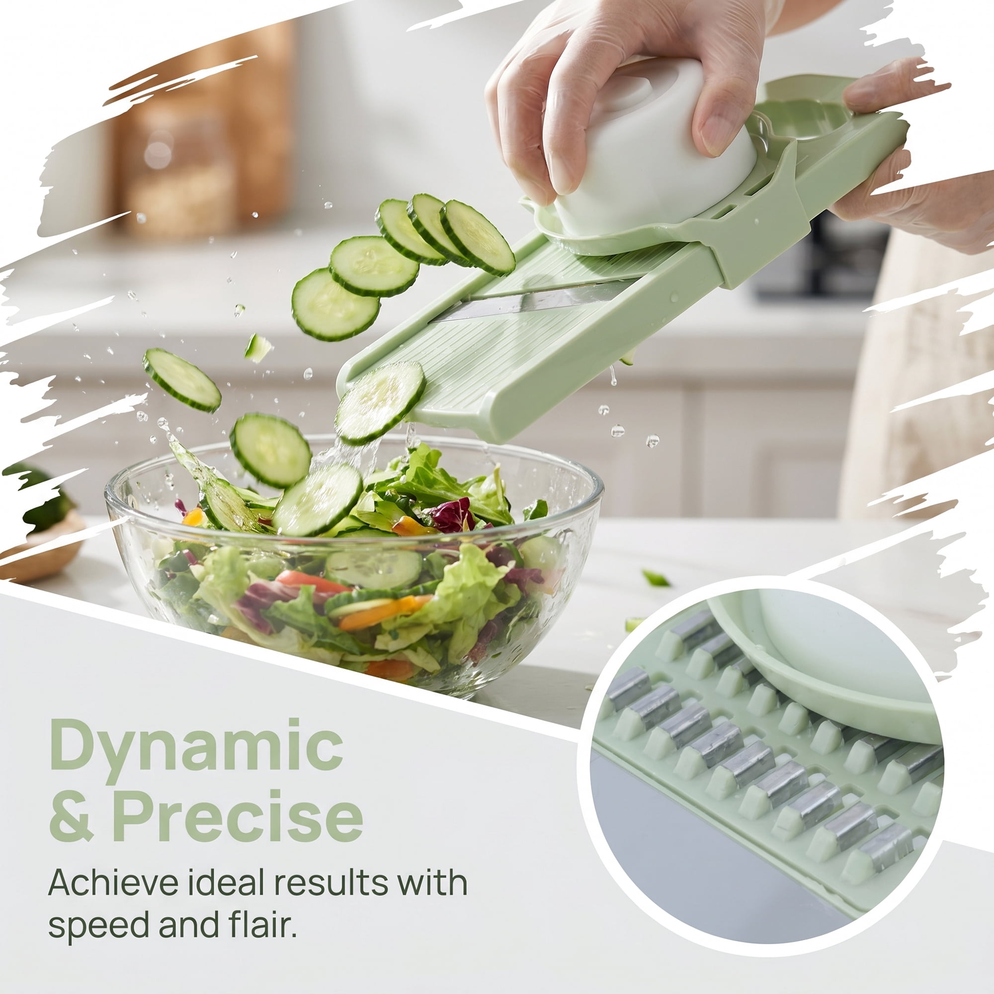 Unique Bargains Adjustable Mandoline Slicer with Chopping for Cooking 3 in 1(B) 11x4.3in