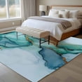 thumbnail image 5 of 5x8 Washable Area Rug, Marble Texture Non-Slip Large Rectangle Rug for Living Room Dining Room, Abstract Sage Green Gold Crack Modern Style Indoor Floor Mat for Home Decor, 5 of 9