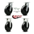 thumbnail image 2 of 12 Inch Extra Heavy Duty Phenolic Wheel Caster Set 2 Swivel Locks 2 Rigid SCC, 2 of 2