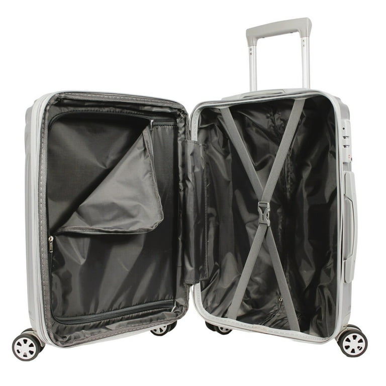 World Traveler Skyline Hardside 3 Piece Spinner Luggage Set Silver