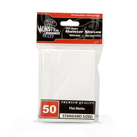 Sleeves - Monster Protector Sleeves - Standard MTG Size Flat Matte - WHITE (Fits Magic and Standard Sized Gaming