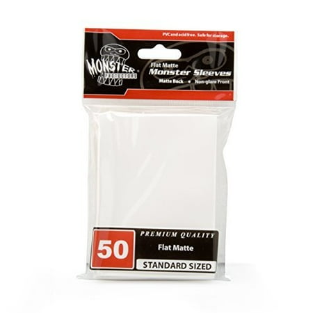 - Sleeves - Monster Protector Sleeves - Standard MTG Size Flat Matte - WHITE (Fits Magic and Standard Sized Gaming Cards)