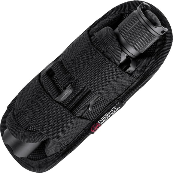 Night Provision Stretchable Pouch Rotatable Clip Torch Holder TH1 Tactical Flashlight Holster for Belt, Black