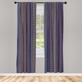thumbnail image 3 of Ambesonne Ethnic Curtains, Triangles and Chevrons, Pair of 28"x63", Multicolor, 3 of 5