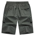 thumbnail image 7 of Cargo Shorts for Men Elastic Waist Straight Leg Loose Fit Casual Knee Length Hiking Work Shorts with Pockets, 7 of 7