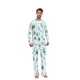 thumbnail image 2 of 2PCS Funny Family Christmas Pajamas Matching Sets – White Long Sleeve Top & Pants with Christmas Tree and Pine Print, Holiday Loungewear Sleepwear Outfit, Xmas PJs for Family & Adults, 2 of 6