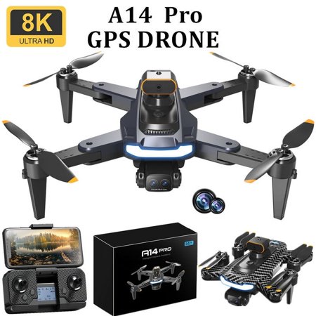 GPS drone with 8K Ultra HD camera, brushless motor drone intelligent avoidance of obstacles, automatic following, folding four-axis dual-battery flying machine suitable for adult beginners