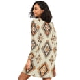 thumbnail image 2 of FORMRS Womens Long Sleeve Nightgowns Crew Neck Sleep Shirt Soft Pajamas Sizes S-3XL, Geometric Designs, 2 of 8