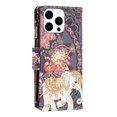 thumbnail image 7 of Dteck Case for iPhone 16 Pro Max, Magnetic Pattern Premium PU Leather 9 Card Slots Zipper Wallet Case Shockproof Kickstand Hybrid Rubber Flip Cover with Wrist Strap,Elephant, 7 of 7
