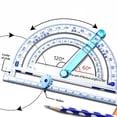 thumbnail image 2 of Multipurpose 4-in-1 Protractor with Adjustable Round Ruler Measurement for Engineering Students Drafting, 2 of 7