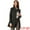 Black, variant on Unique Bargains Women's Winter Stand Collar Double Breasted Outwear Coat Pink XL