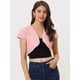 thumbnail image 2 of Cárdigan De Mezclilla Corto Casual Para Mujer Chaqueta De Mezclilla Con Manga Casquillo Y Corte Entallado rosa L, 2 of 6