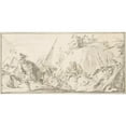 thumbnail image 2 of Giovanni Battista Tiepolo 14x9 Gold Ornate Wood Frame and Double Matted Museum Art Print Titled - Scene of Combat (1696-1770), 2 of 4
