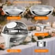 thumbnail image 3 of 6.3-quart round roll-top chafing dish buffet set con glass window, ideal para para party, wedding, banquet, y graduation event (silver), 3 of 8