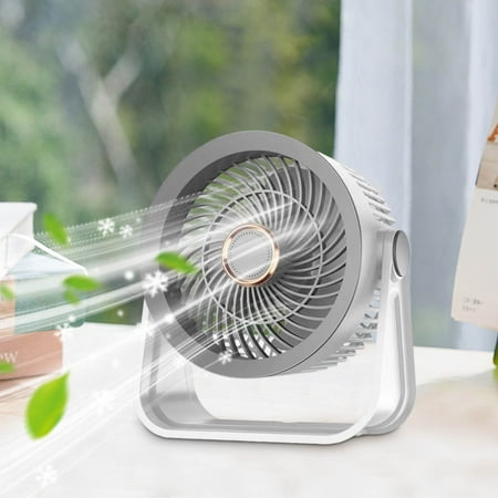Multi Functional High Wind Desk Fan With Air Circulation and Desktop Light Design USB Rechargeable Portable Fan for Home Office Bedroom Dorm Quiet Adjustable Table Fan(White)