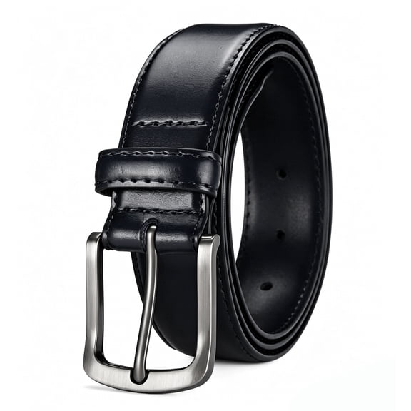 HUALAIJIN Unisex Adult Black Alloy PU Casual Belts