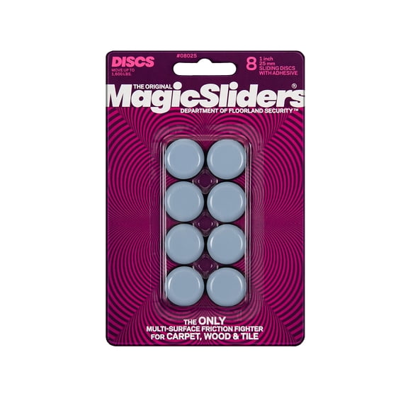 Magic Sliders 08025 Heavy Duty Furniture Slide Glide, 25 mm Dia 1 in W x 1 in H, Round, 1600 lb