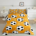 thumbnail image 2 of Erosebridal Football Comforter Set Full Size Soccer Bedding Set Soccer Ball Game Yellow Comforter Sports Theme Quilt Set, 2 of 7
