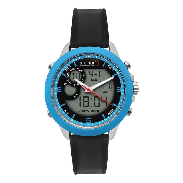 Reloj De Hombre Steiner Dual Time Diseño Análogo Y Digital Azul