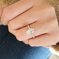 thumbnail image 4 of Solitaire Brilliance 3.90CT Pear Moissanite Solitaire Pave Hidden Halo Engagement Ring for Women 10k White Gold Ring Size 10.5, 4 of 7