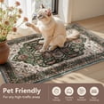 thumbnail image 4 of SIXHOME 2'x3' Vintage Distressed Eastern Classic Area Rug Washable Retro Medallion Carpet Neutral Oriental Traditional Rugs for Living Room Bedroom Kitchen Dining Room Home Decor Green, 4 of 5