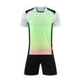thumbnail image 4 of Zpanxa Boys Teal V-Neck Stripe Soccer Jersey and Navy Shorts Set 2 Piece Athletic Uniform Outfit, 4 of 6