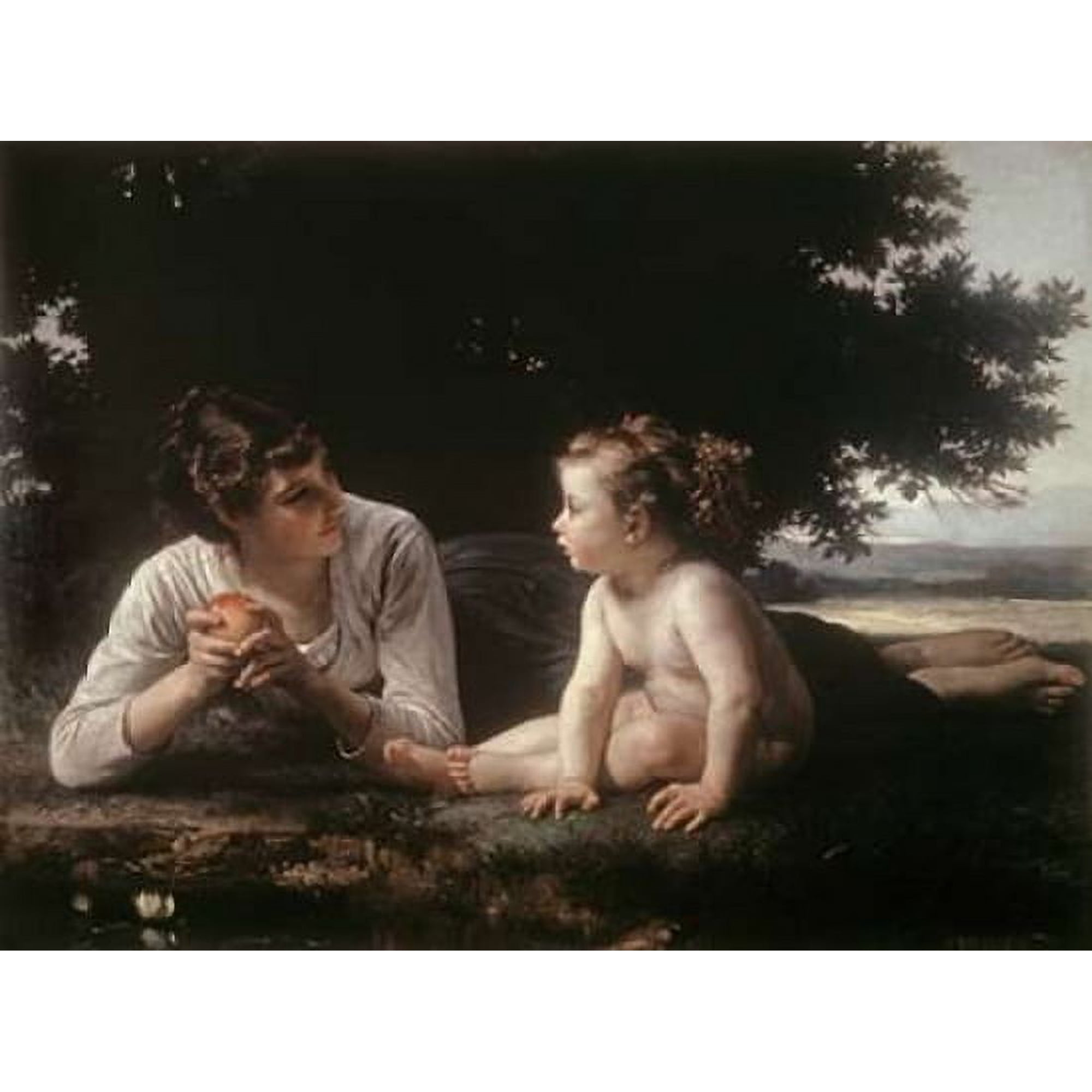 Mother and Child - II Canvas Art - William-Adolphe Bouguereau (18 x 24)