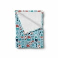 thumbnail image 2 of Anchor Soft Flannel Fleece Throw Blanket, Smoking Captain Ahoy Words on a Dotted Background Marine Themed Illustration, Cozy Plush for Indoor and Outdoor Use, 70" x 90", Multicolor, by Ambesonne, 2 of 6