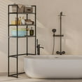 thumbnail image 6 of WEGFTDUOP 3-Tier over-the-Toilet Storage Rack, 59.8" H Stainless Steel & Plastic Bathroom Organizer, Space-Saving Shelf for Toiletries, Towels, Plants, Black/White, 6 of 7