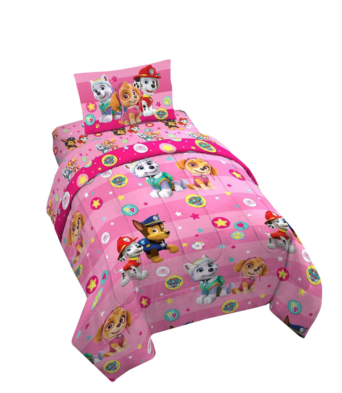 Paw Patrol Reach Skye High 4 Piece Kids Twin Bedding Set plus Bonus Tote, Pink - Walmart.com