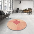 thumbnail image 3 of Ahgly Company Indoor Round Patterned Construction Cone Orange Area Rugs, 3' Round, 3 of 6