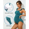 thumbnail image 4 of Alove Maternity Flying Collar One Piece Ruffle Swimsuit Square Neck Swimwear Moderate Coverage Bathing Suit for Women, 4 of 8