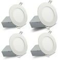 thumbnail image 1 of QPLUS 4” Dimmable Slim Recessed LED Pot Lights (4 Pack), 1 of 5