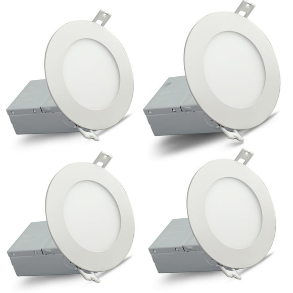 QPLUS 4” Dimmable Slim Recessed LED Pot Lights (4 Pack)