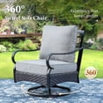 thumbnail image 3 of SUMMIT LIVING 4-Piece Outdoor Patio Furniture Set with 57" Fire Pit Table, Outdoor Patio Conversation Set with Swivel Chairs for 5, Gray, 3 of 11