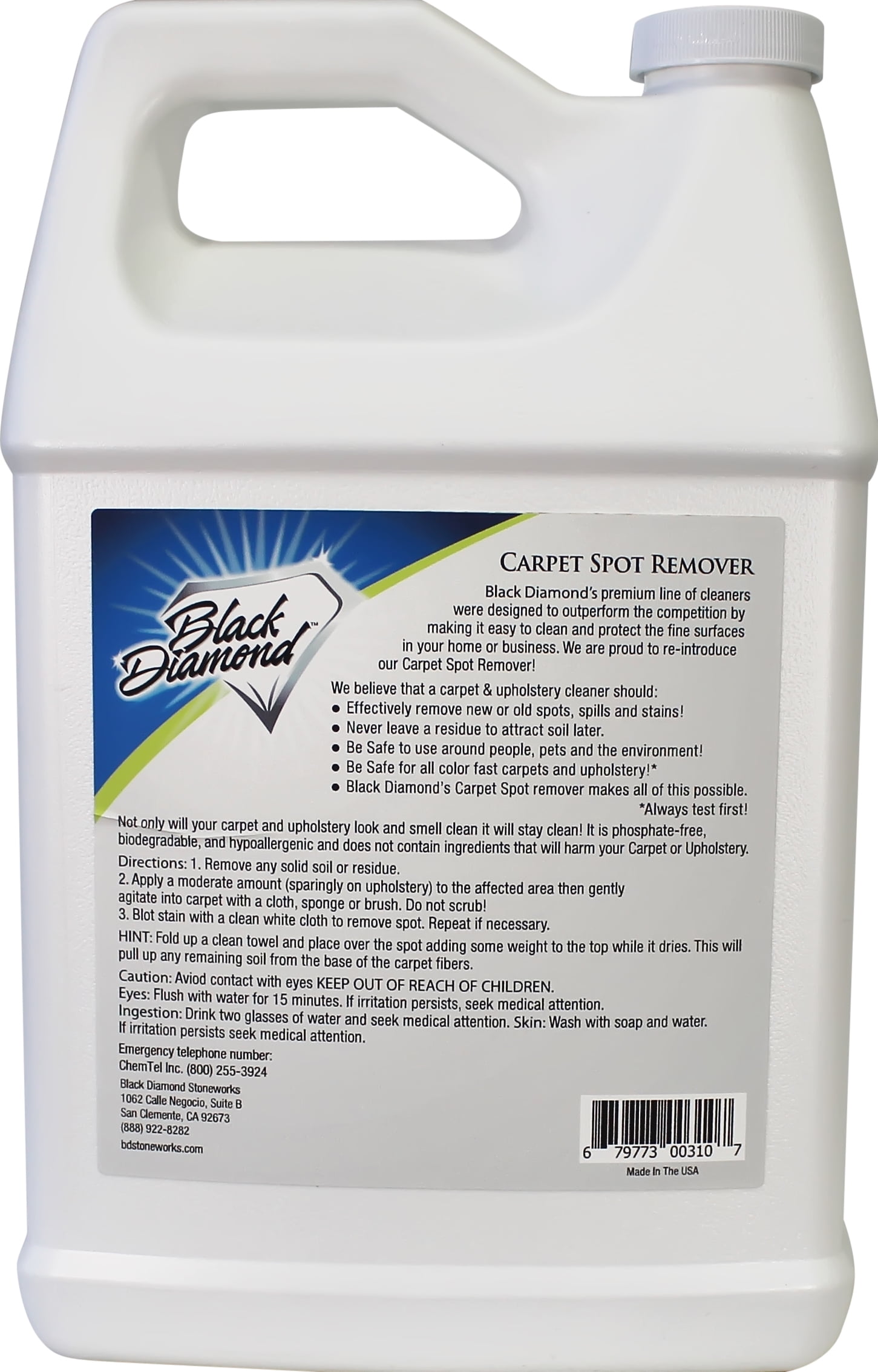 Black Diamond Stoneworks Carpet & Upholstery Cleaner: This Fast Acting Deep  Cleaning Spot & Stain Remover Spray Also Works Great on Rugs, Couches and