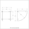 thumbnail image 2 of Allied Brass PR-3-SBR Two Tier Corner Glass Shelf, Satin Brass, 2 of 2