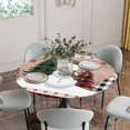 thumbnail image 5 of Christmas Snowman Round Tablecloth for 36-44 Inch Tables, Fitted Table Cover with Elastic Edge, Vintage Xmas Tree Snowflake Waterproof Outdoor Table Cloth Protector for Patio Garden Dinner Picnic, 5 of 9