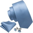 thumbnail image 3 of Barry.Wang Classic Ties for Men Formal Business Wedding Solid Paisley Necktie Set, 3 of 4