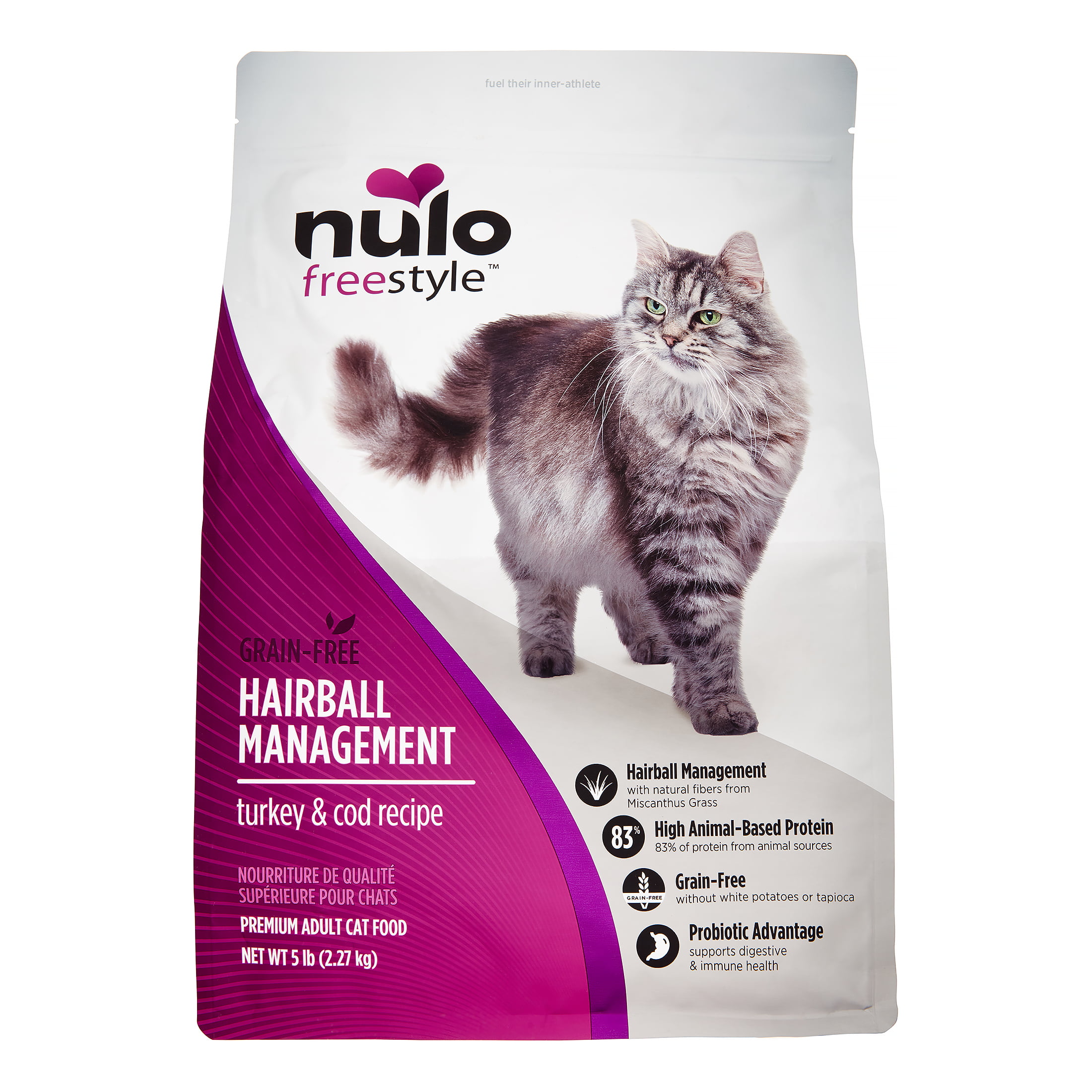 Nulo Freestyle GrainFree Hairball Recipe Turkey & Cod Dry Cat Food, 5