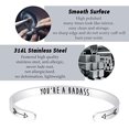 thumbnail image 3 of Inspirational Bracelets for Women,Stainless Steel Engraved Personalized Positive Mantra Quote Keep Going Cuff Bangle College Graduation for Her, 3 of 5