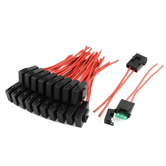 Unique Bargains 20 Pcs Car Boat AWG Wire 30A Amps 32V  Fuse Holder Black Red